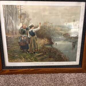 Hailing the Ferry by Daniel Ridgway Knight, Ornate Frame